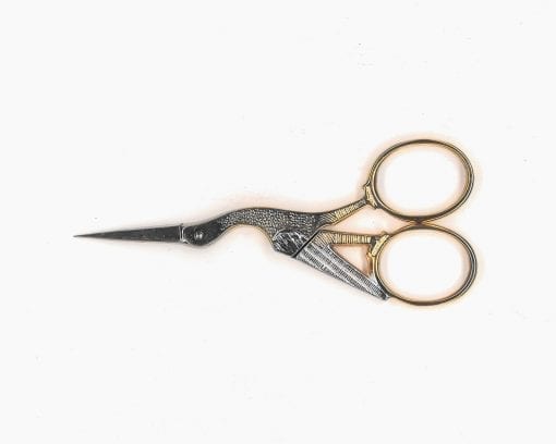 Gold Plated 3.5" Stork Embroidery Scissors